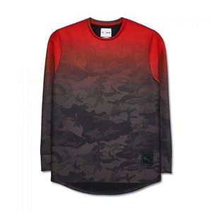 PUMA X Trapstar Crew Men's LARGE SweatShirt Barbados Cherry Camo 571818 NWT $130
